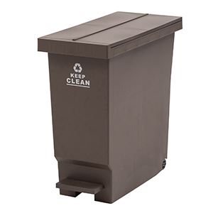 ゴミ箱 ダストボックス 約幅22.8cm ブラウン 軽量 ペダル式 ふた付き バタフライペダルペール キッチン 台所 完成品