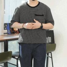 WMG ポケット ストライプ 半袖Tシャツ