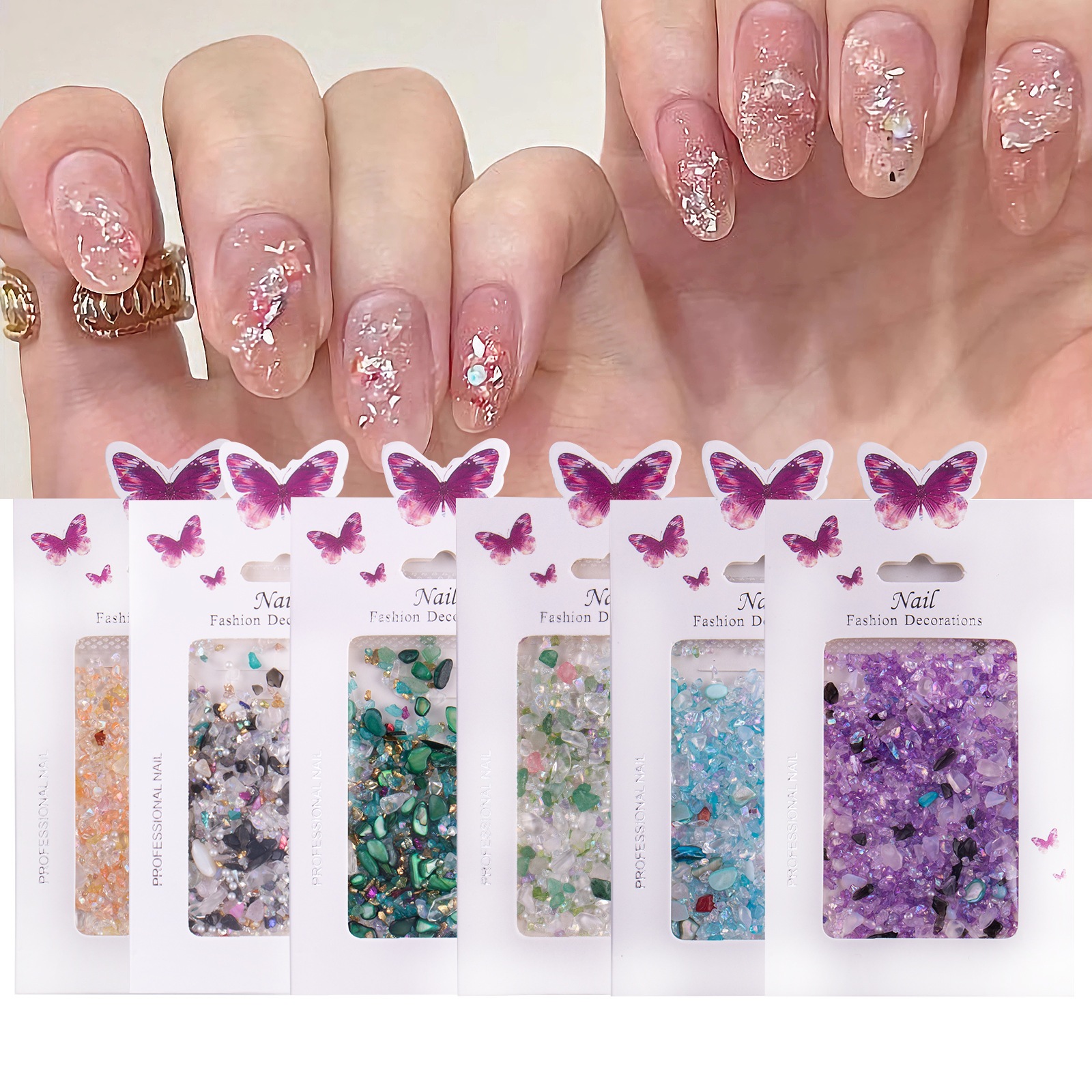 【1点ご購入 で10点プレゼントいたします】天然色水晶砕石をブレンドした手作りdiy材料バッグ