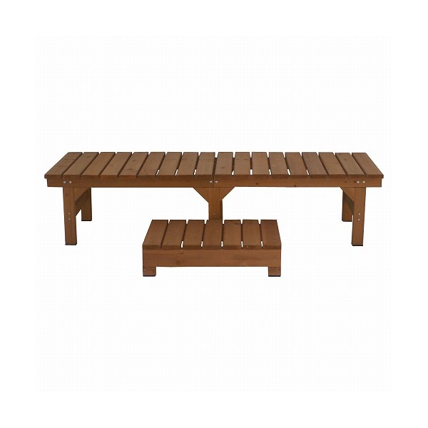 住まいスタイル ユニット縁台ベンチ hiyori 幅174奥行55cm ステップセット ライトブラウン DE-17455STP-LBR メーカー直送