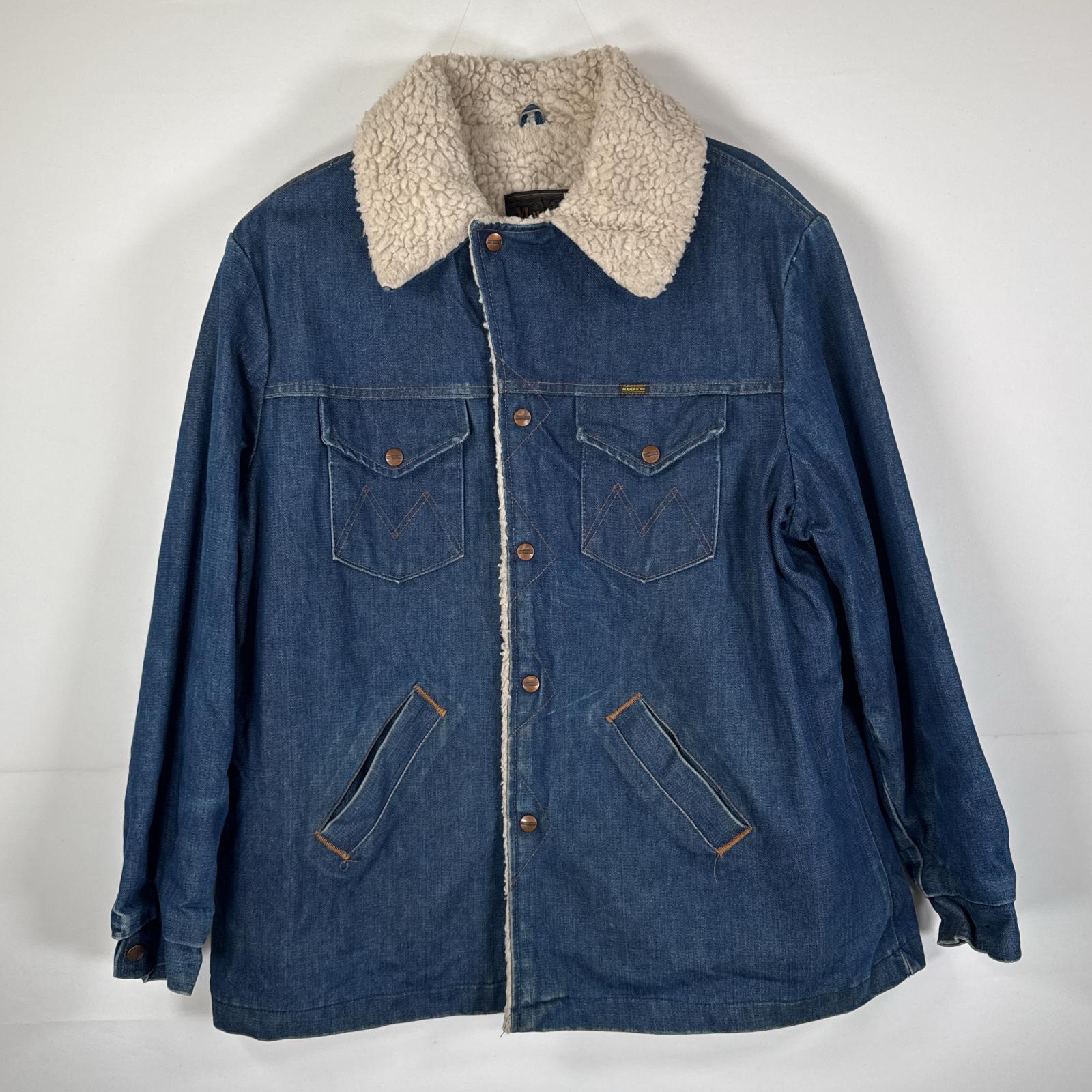 古着 70s/70年代 ヴィンテージ マーベリック Maverick USA製 デニム カバーオール 裏ボア ランチコート XL ブルー メンズ