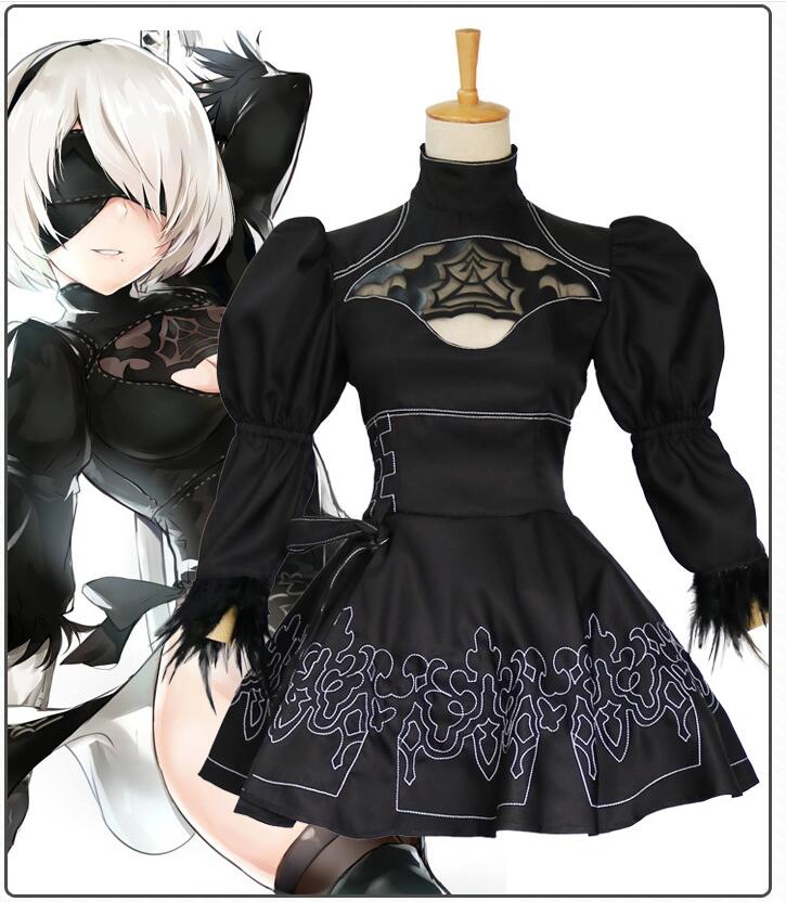 ニーアオートマタヨルハ二号B型 2B 風 衣装 ワンピース コスチューム NieR:Automat