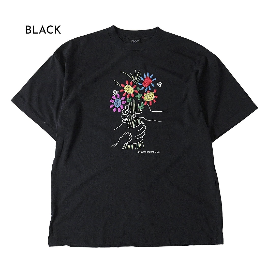 NOT OEM ノット オーイーエム ピカソ ブーケ Tシャツ TEE Picasso BOUQUET Tee BLACK ( メンズ レディース 白 黒 カットソー NOT-22