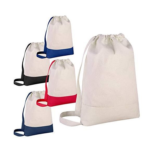 Pack of 12 - Durable Canvas Backpack Bags Two Tone Canvas Sport Promotional Backpacks Bulk - Arts an 27,200円
