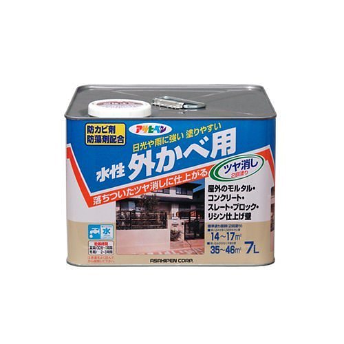 （まとめ買い）水性外かべ用 ツヤ消し 7L ホワイト [x3缶セット]塗装用品