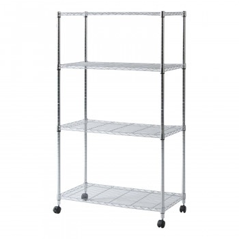 不二貿易 C/D:91787 メタルマルチシェルフ4段90 クロム MS-945154CR 91787