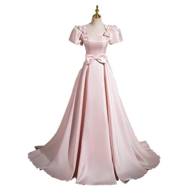 特別価格上品 キレイめ ピンク レディース ドレス ウェディングドレス 高級感 オシャレ 無地 ロングドレス 結婚式 撮影 前撮り パーティー 宴会 披露宴 お呼ばれ フランス風 舞台 演出 音楽会