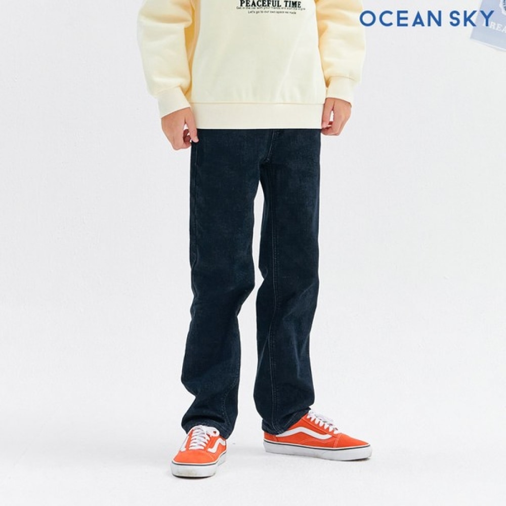 オーシャンスカイ 男子 スリムストレート ボンディングデニムパンツ-CFJB2312D04