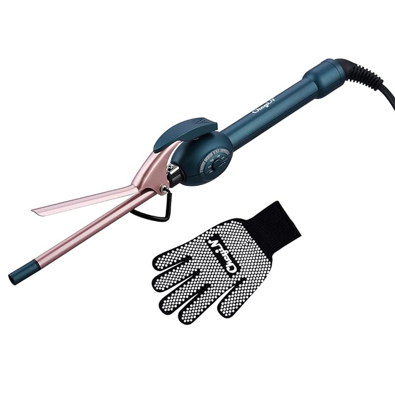 CkeyiN ヘアアイロン カール 9mm コテ カールアイロン 極細 セラミック プロ仕様 急速加熱 80℃-230℃ 自動電源OFF 男女兼用 海外対応