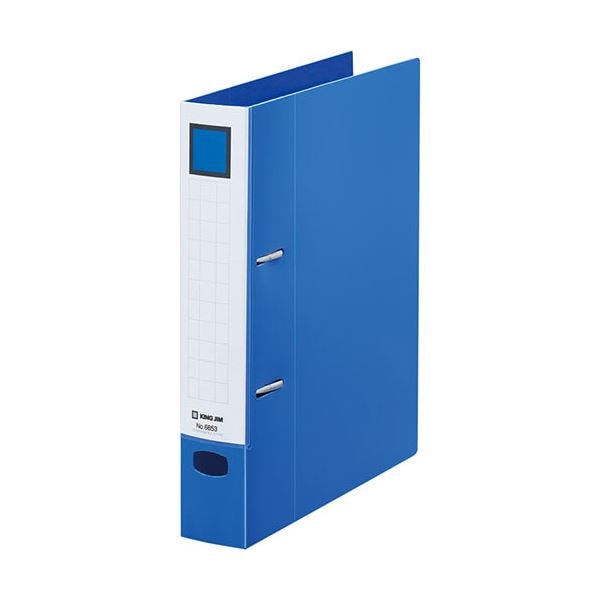 (まとめ) キングジム レバーリングファイルDタイプ B5タテ 2穴 350枚収容 背幅47mm 青 6853アオ 1冊 (×30セット)