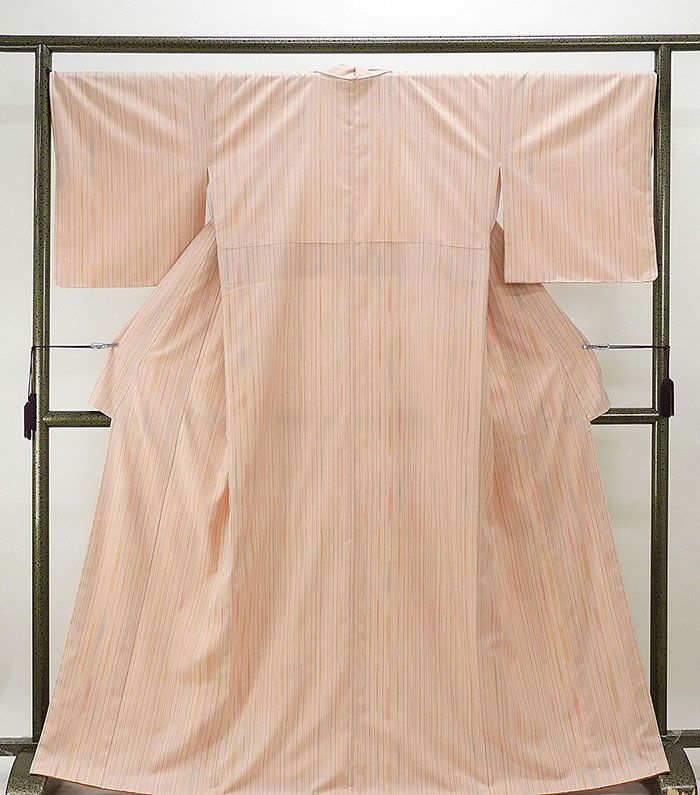 紬 新品仕立済 正絹 彩香 変わり縞模様 紬 身丈165cm 裄丈68cm 新品 仕立て上がり 着物