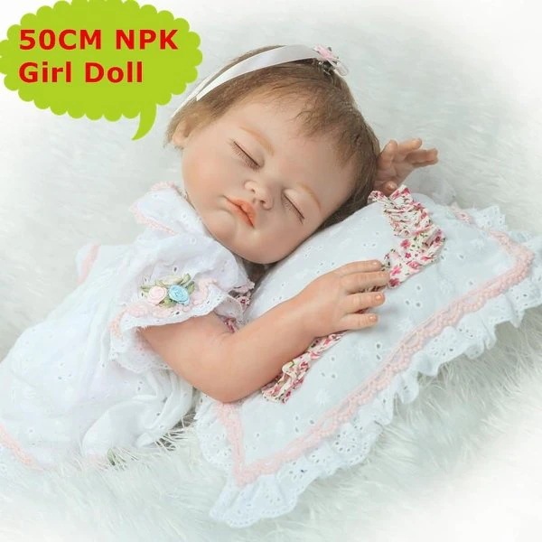 50cm シリコン リボーンドール 人形 赤ちゃん 新生児 女の子 かわいい 眠っている 子供 ギフト プレゼント