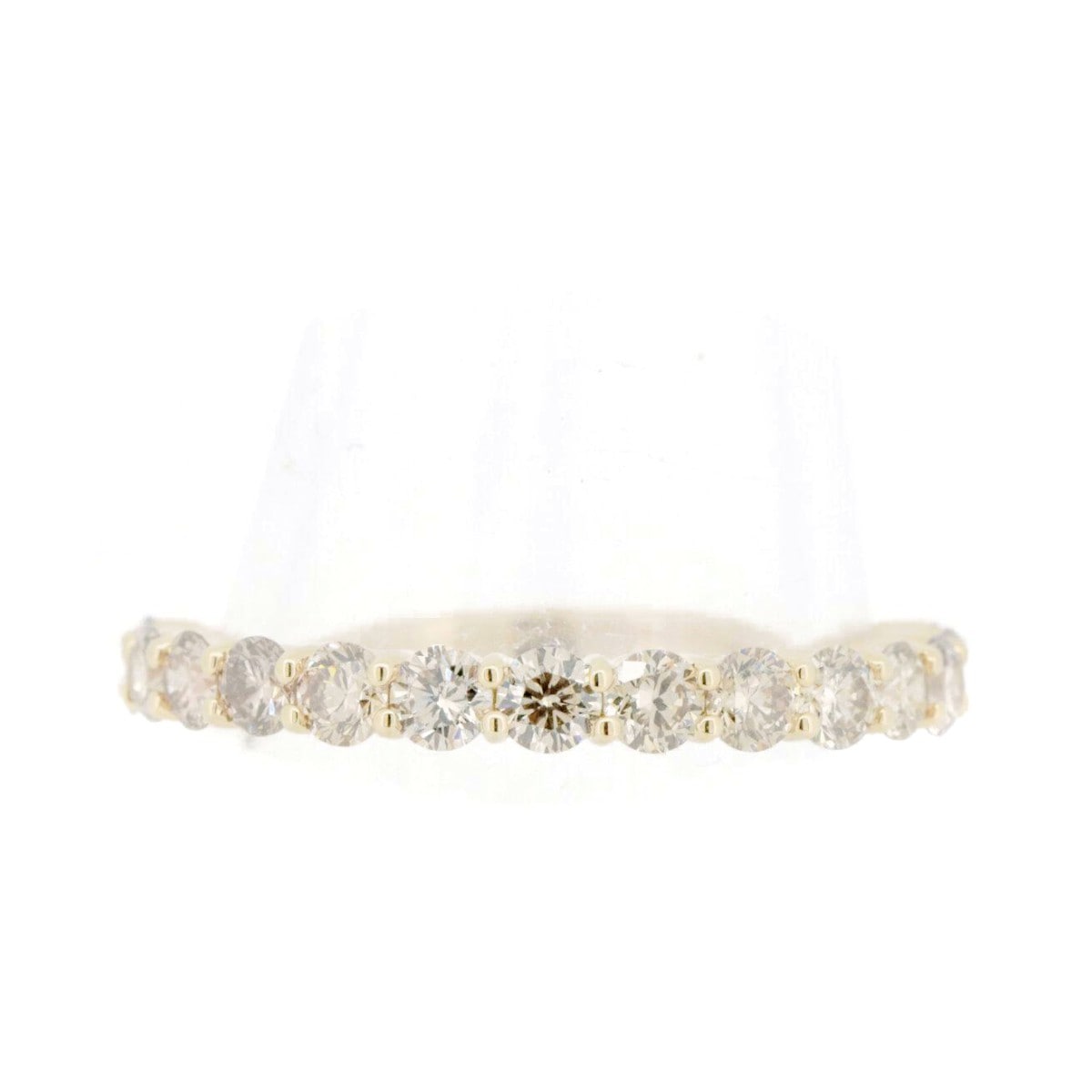 GSTV ハーフエタニティ ブラウン ダイヤモンド リング 指輪 1.00ct 16.5号 K18YG(18金 イエローゴールド) 質屋出品