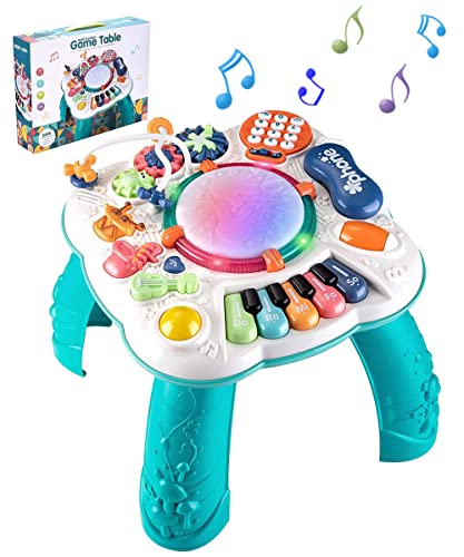 音楽おもちゃ ビーズコースター ルーピング 子供 ミュージカルテーブルおもちゃ 多機能 ピアノ 楽器玩具 アクティビティテーブルのおもちゃ知育玩具 音楽 おもちゃ テーブル を学び おしゃべり電話 幼
