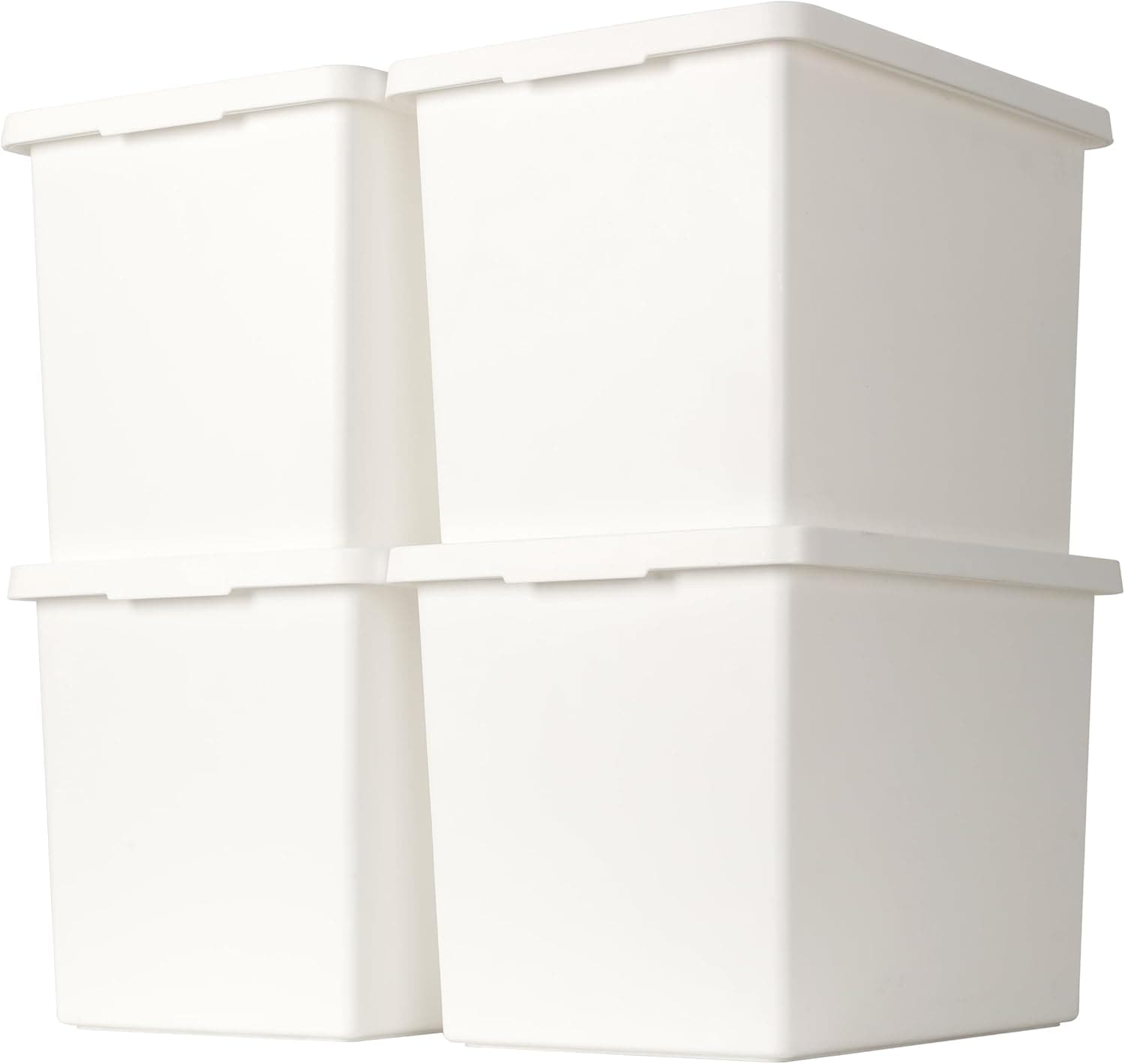 40L収納ケース ふた付き大容量 幅30.5×奥行42.5×高さ30cm組み合わせて使える 収納ケース 衣類おもちゃコスメ衣装ケースプラスチック収納整理ボックス (4XL)