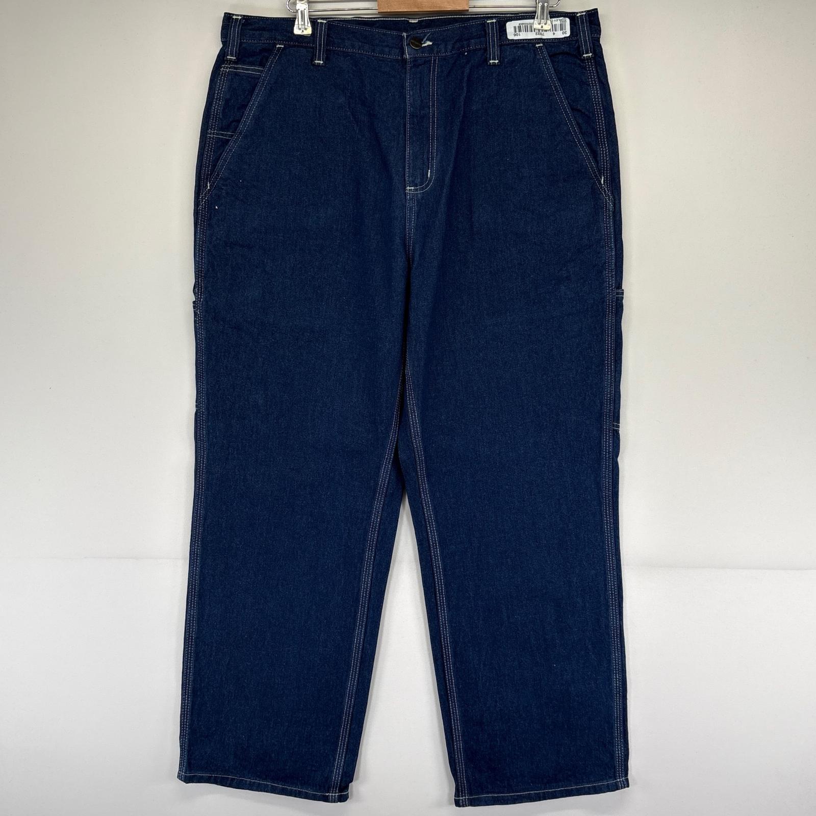 古着 デニム パンツ Gパン デニム ペインター 大きいサイズ ワークパンツ ワンポイント W38×L28 ブルー系 メンズ