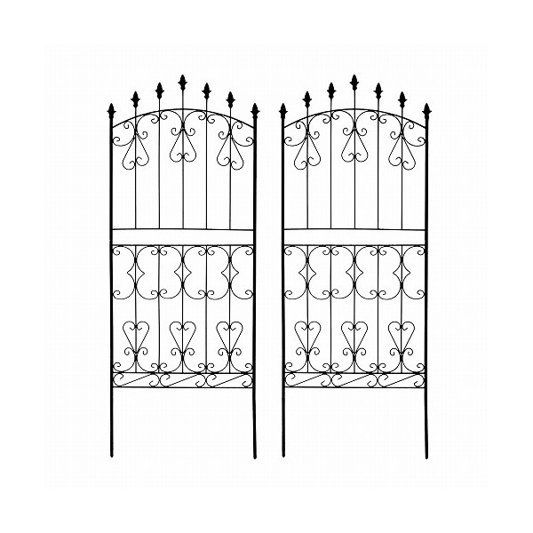 住まいスタイル アイアンローズフェンス ロータイプ 2枚組 ダークブラウン RS012L-2P-DBR メーカー直送