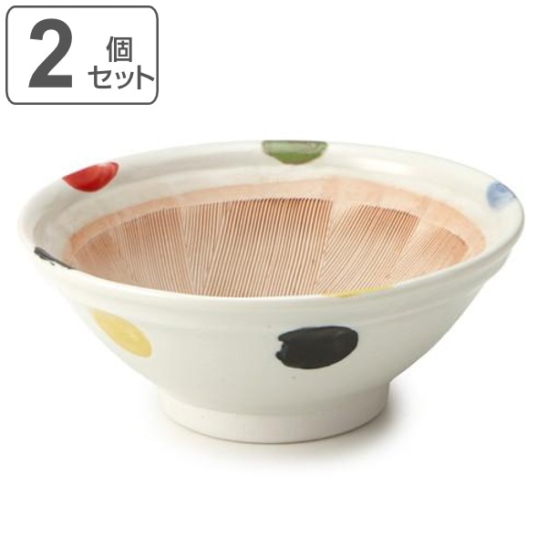 すり鉢 7号 22cm 陶器 同柄2個セット 食洗機対応 電子レンジ対応 和食器 日本製 鉢 中鉢 ボウル ドット柄 ごま ごますり器 ゴマ 和え物 胡麻 おろし器 無地 離乳食 ペースト