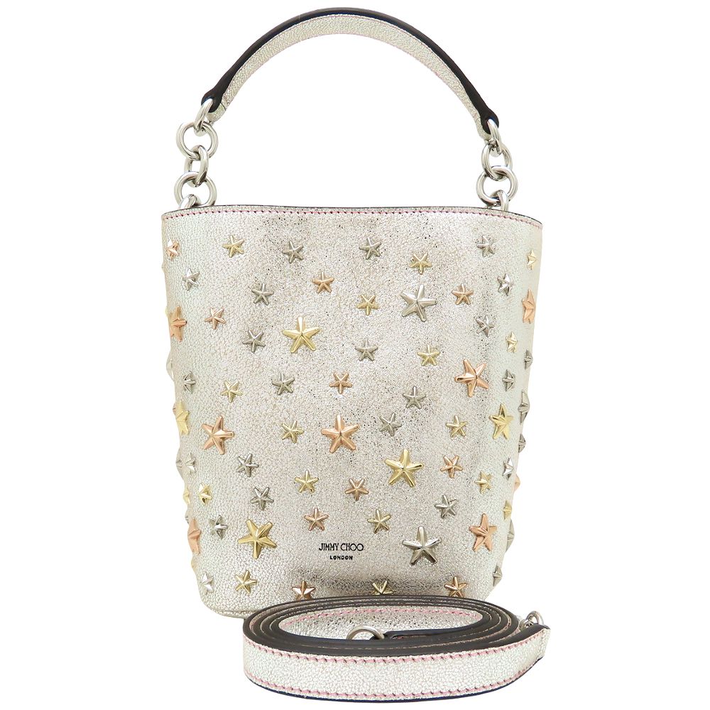 ハンドバッグ スタースタッズ 2WAY レザー メタリックシルバー/352443【中古】