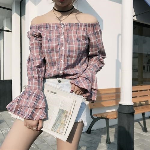 2147.フリル袖 オフショルダー トップス(ピンク) 100,000円