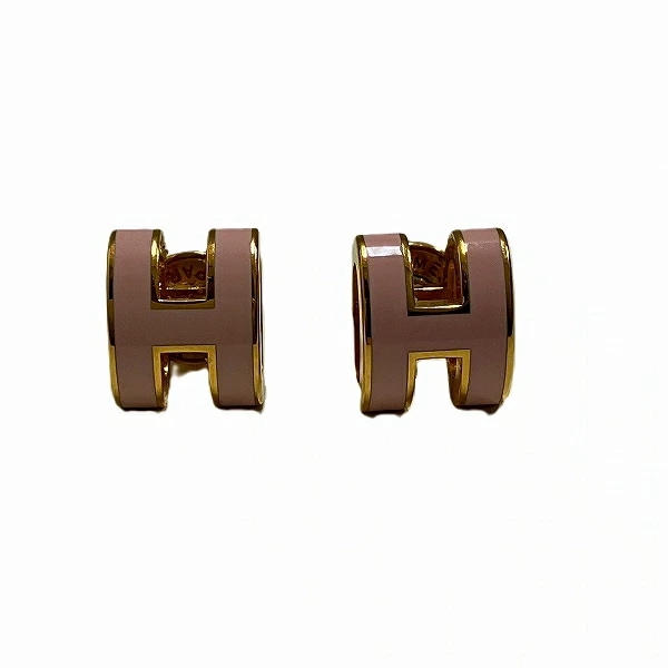 エルメス ミニポップアッシュ H ピアス ピンク ピアス レディース 【中古】