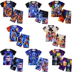 【人気限定SALE】 ドラゴンボール 孫悟空 カカロット パジャマ 上下セット ジャージ 半袖 Tシャツ ハーフパンツ 子供服 キッズ 半袖パジャマ 男の子 ルームウェア23