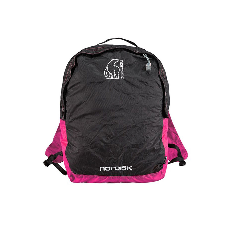 送料無料 ノルディスク ニべ ポケッタブルバッグ Nordisk Nibe 12 Daypack Black/Raspberry Pink 133019 リュック バックパック バッグ 鞄 小型