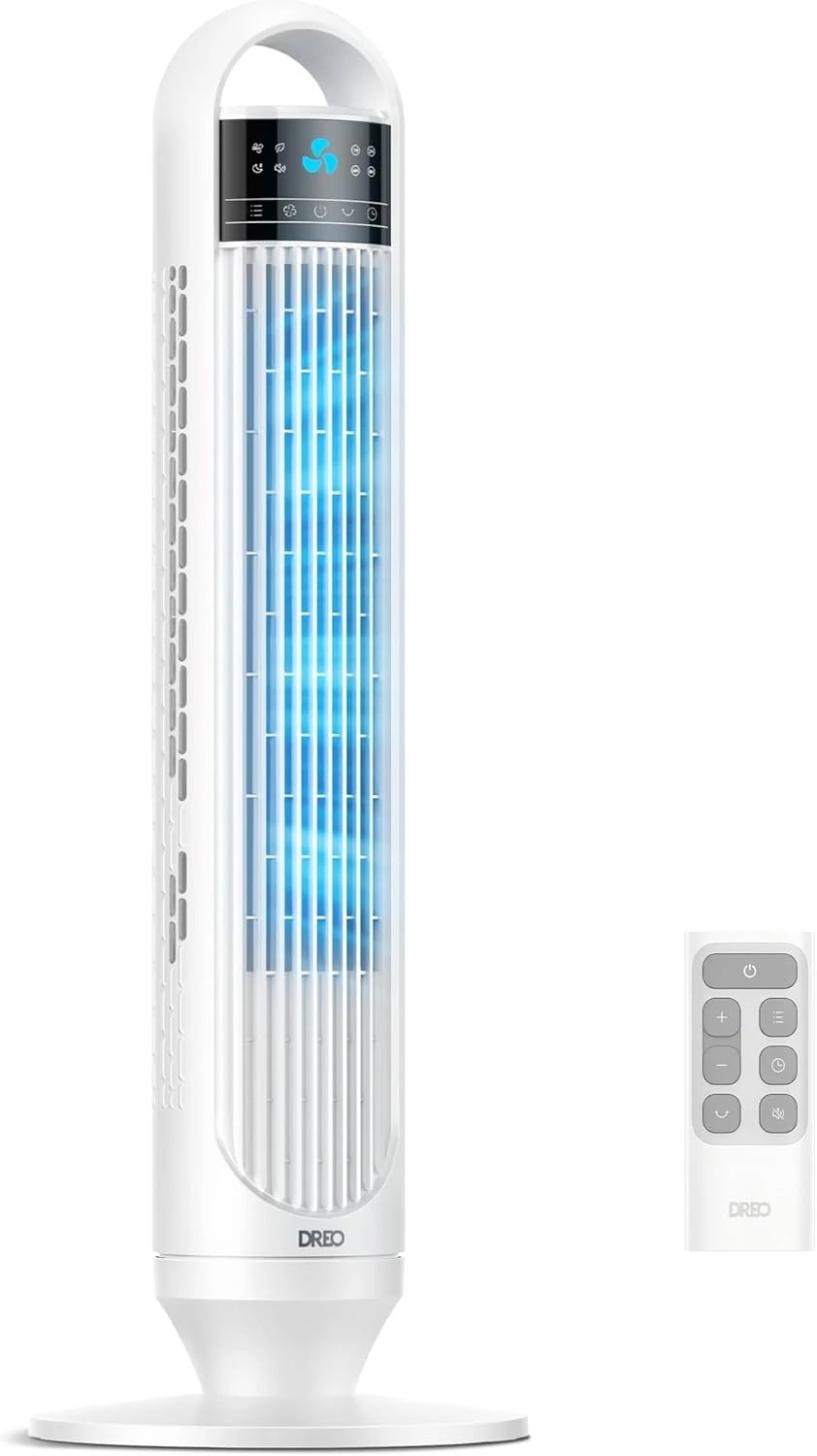 【夏セール12％off】扇風機 タワーファン 超大風量 スリム 静音設計 自動首振り リモコン付属 3モード 3段階風量 LEDディスプレイ付 タイマー機能 オフィス/脱衣所 PSE認証 Dreo