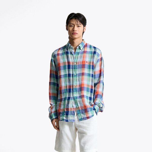 【男性】リネンサマーチェックシャツ（T12F3WSH360MT10PA）