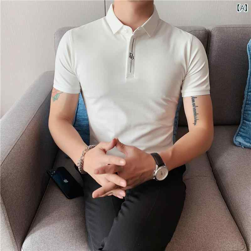 ポロシャツ メンズ スタイリッシュ おしゃれ 紳士服 男性 シャツ 半袖 夏 ビジネス カジュアル トップス クール