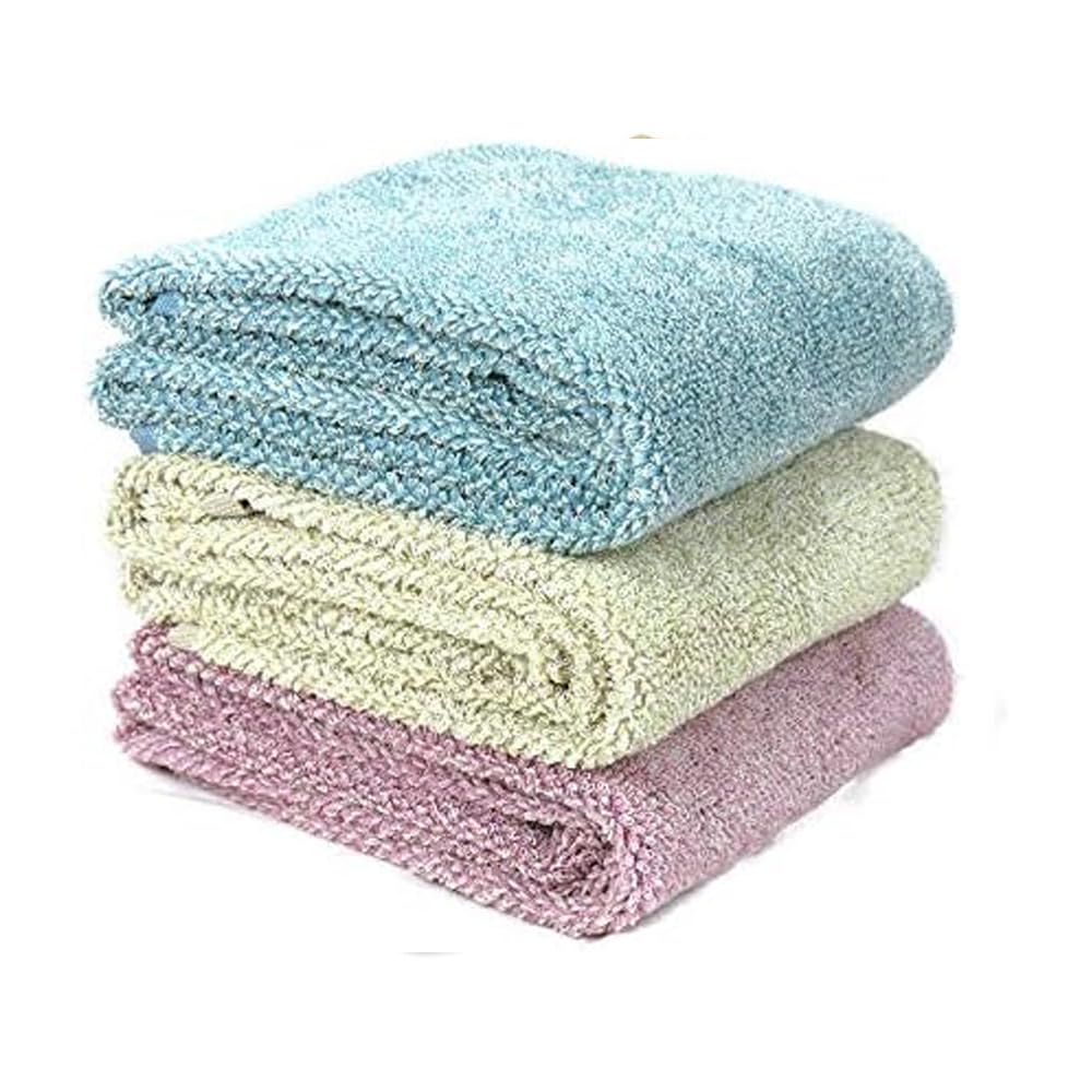 【日繊商工】cocochiena2(ココチエナ2)バスタオル ブルー＆アイボリー＆ピンク3枚セット(ブルー・アイボリー・ピンク バスタオル) スイッチパイル マイクロファイバー 高吸水素材使用 超吸水