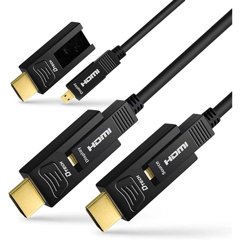 【国内即発】DTECH 配管用 着脱式 HDMI光ケーブル 15m HDMI タイプA ＋HDMI タイプD 4K 60Hz ハイスピード 18Gbps HDCP2.2 HDR ARC 3D CEC