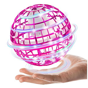 AOMEVOLEOフライングライトボール 正規品 飛行ボール ジャイロ UFO ドローンおもちゃ 360回転 LED付き 子供のプレゼント (パープル)