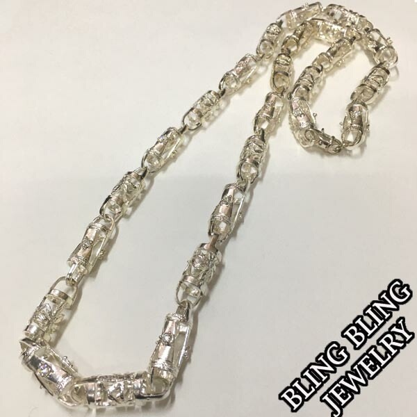 セール HIPHOPジュエリー メンズ ネックレス K シルバー 925 ジルコニア プレーティング チェーン ストリート スタイル ヒップホップ アクセサリー ブリンブリン ジュエリー HIPH 7,304円