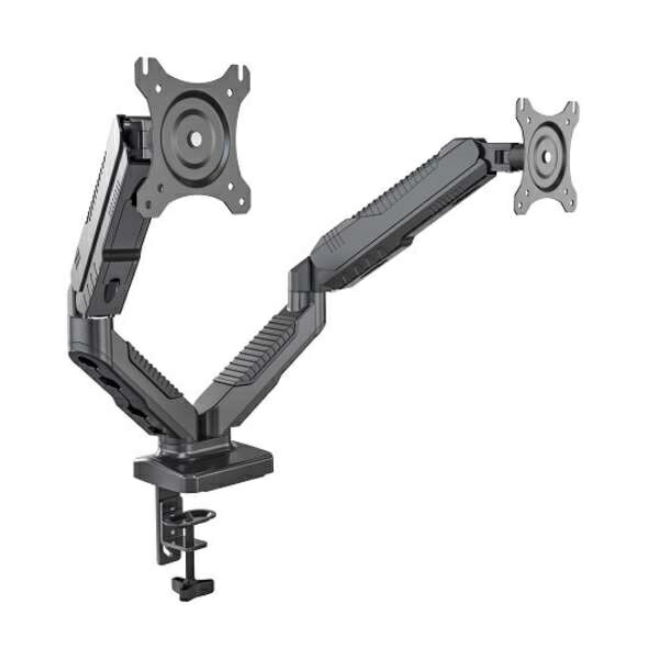 ジャパンネクスト [JN-GC24V] ガス式液晶ディスプレイアーム クランプ対応 15-32インチ対応 耐荷重2-6.5kg 2画面 4軸