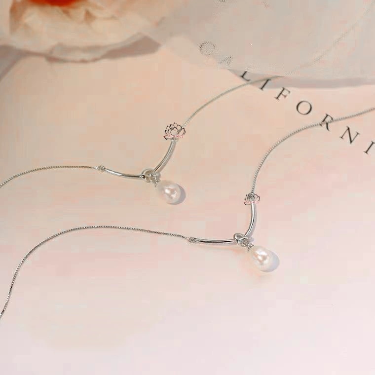 天然真珠 花珠級天然淡水パール 本真珠 ネックレス スマイル 白い 8mm淡水真珠 ゴールド 14K ペンダント 七五三結婚式ウエディング パーティー プレゼント 925シルバー