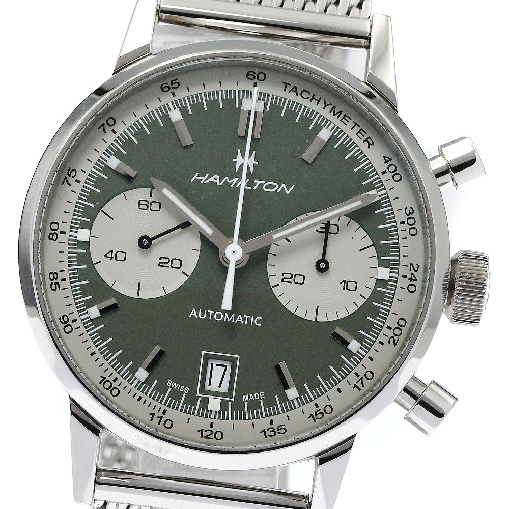 ハミルトン HAMILTON H384160/H38416160 アメリカン クラシック イントラマティック クロノグラフ 自動巻き 良品 箱・保証書付き_874588【中古】