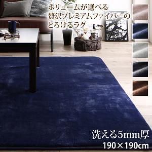 プレミアムファイバーラグ (洗える5mm厚) or (極厚20mm) 静電気防止機能 超高密度ラグ