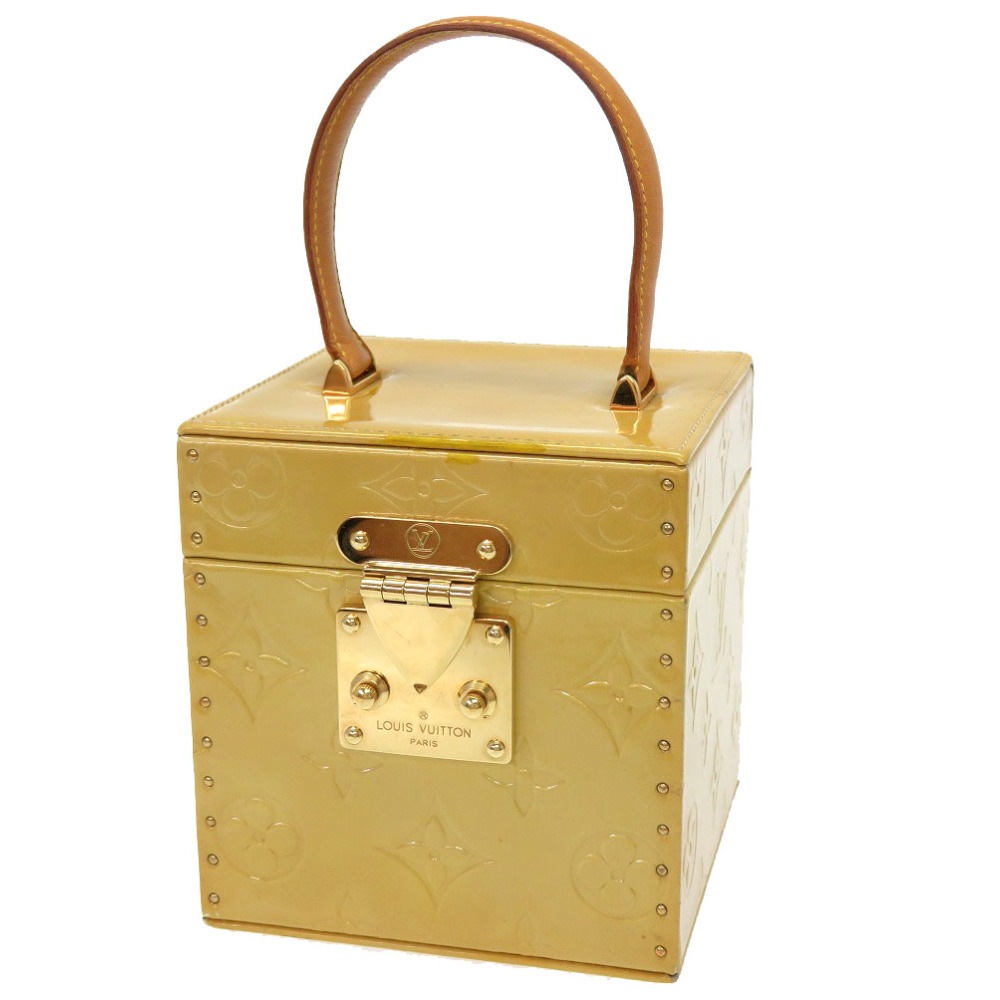 ブリーカー ヴェルニ M91002 ハンドバッグ モノグラムヴェルニ/ヌメ革 ライムイエロー LV 0097【中古】 レディース