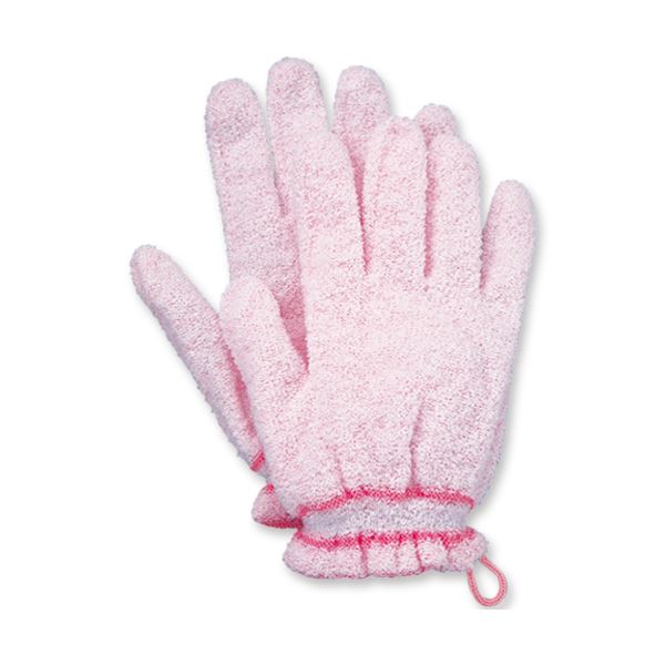 （まとめ）オカモト 浴用手袋 やさしい手 ピンク 1パック（2枚） (10セット)
