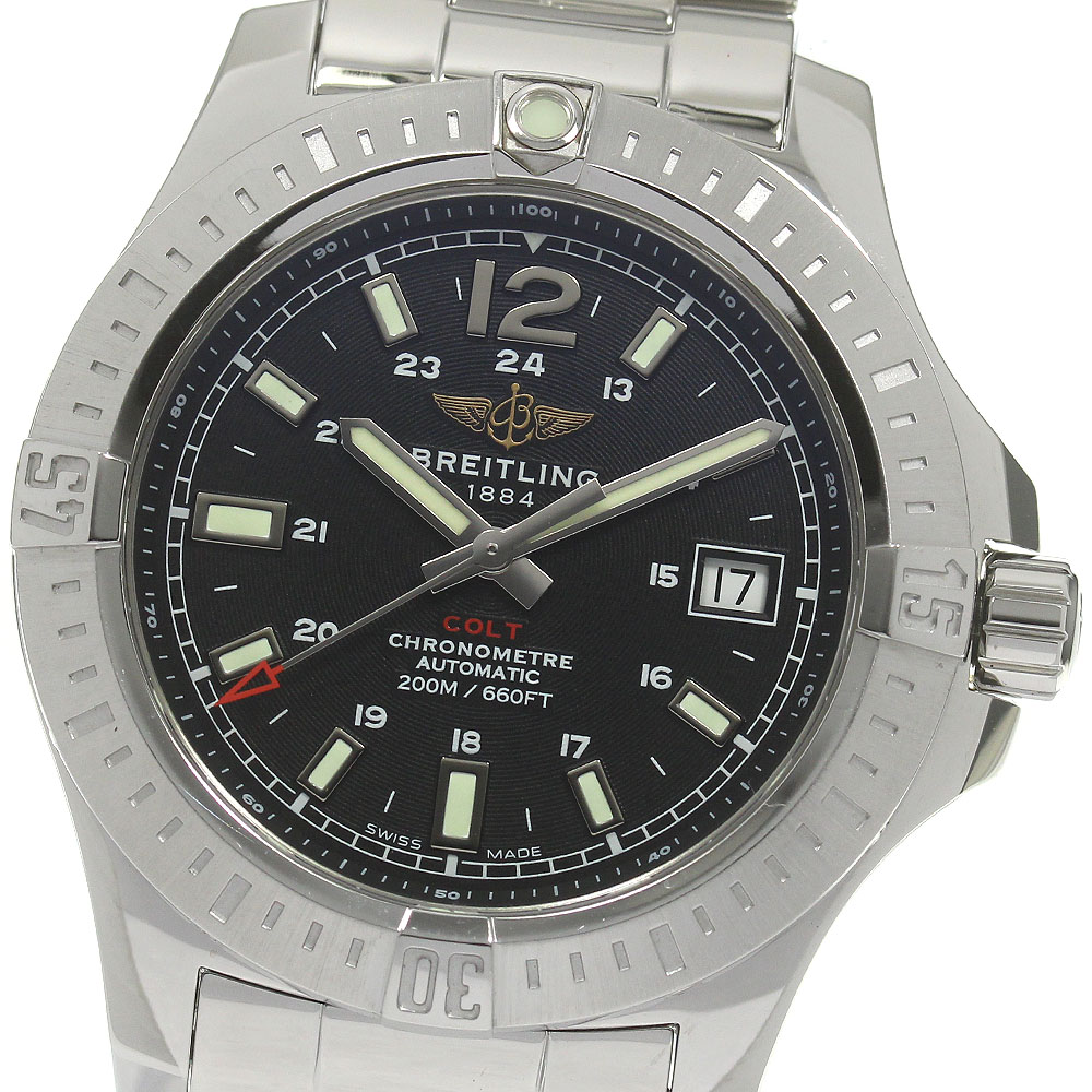 ブライトリング BREITLING A17313 コルト デイト クロノメーター 自動巻き メンズ 美品 箱・保証書付き_843914【中古】 416,900円