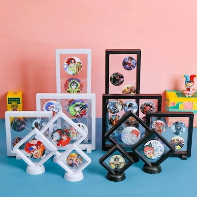 Qoo10] 缶バッジ 展示 収納 ラバーストラップ