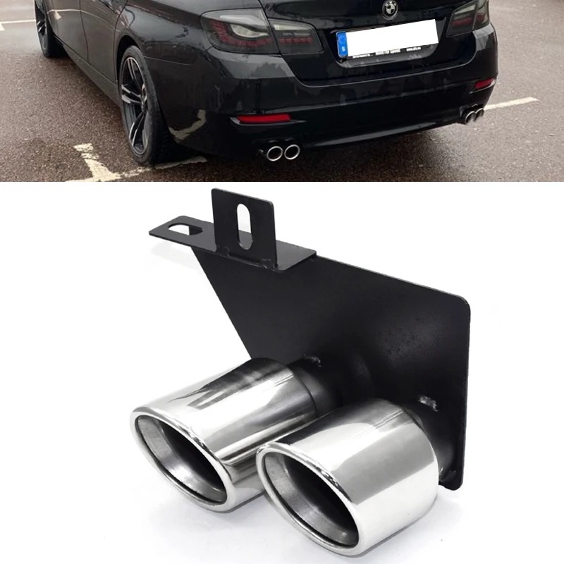 装飾的なステンレス鋼のエキゾーストチップ,デュアルエキゾーストパイプ,マフラーチップ,bmw f10,f11,520, 530, 525, 528,,アップ,m5ルック