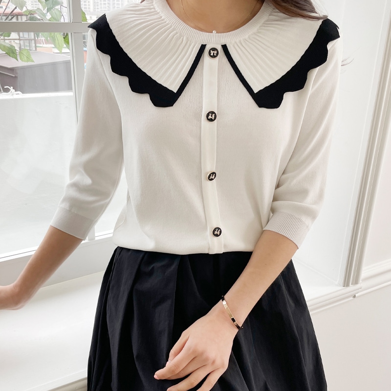 アンシュプリーツカラニット3478