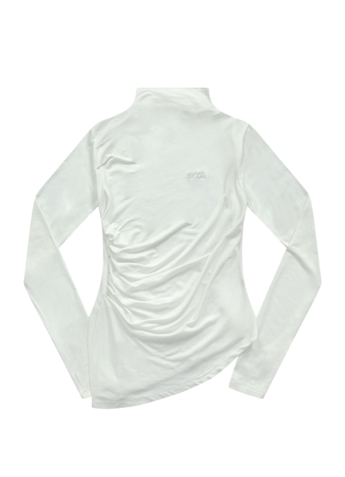 【AS"ON】 VEIL HIGH-NECK TEE / WHITE 正規品