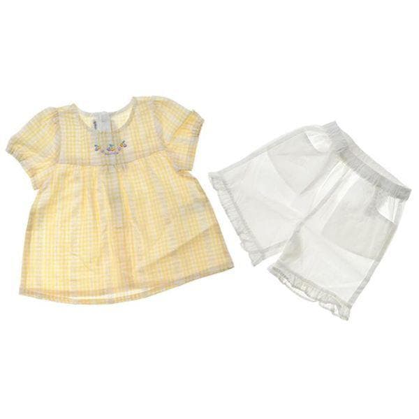 01S323052 ローザンチェック半袖5部上下