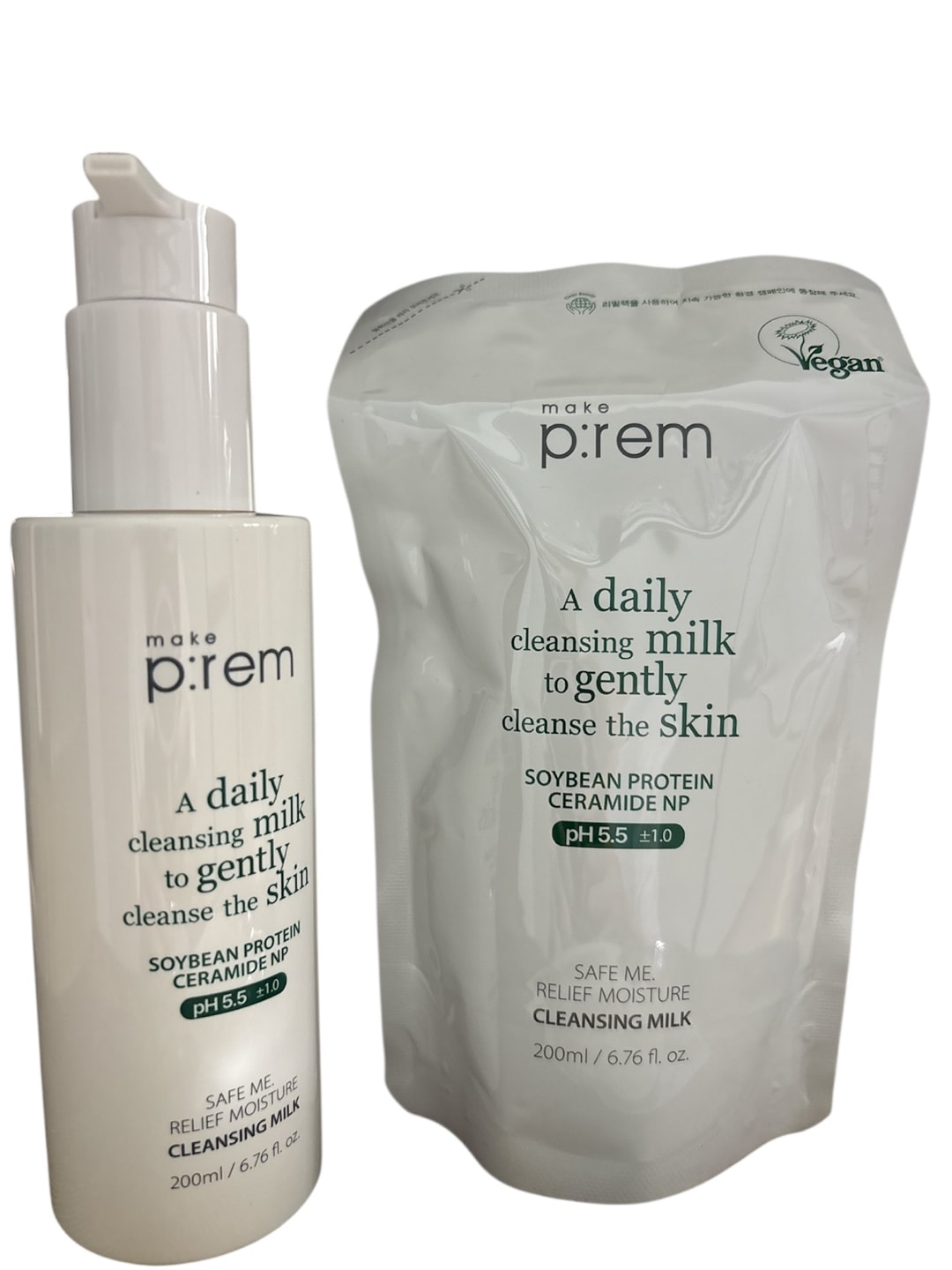 セーフミーリリーフ水分クレンジングミルク 200ml +リフィル 200ml +こんにゃくスポンジ