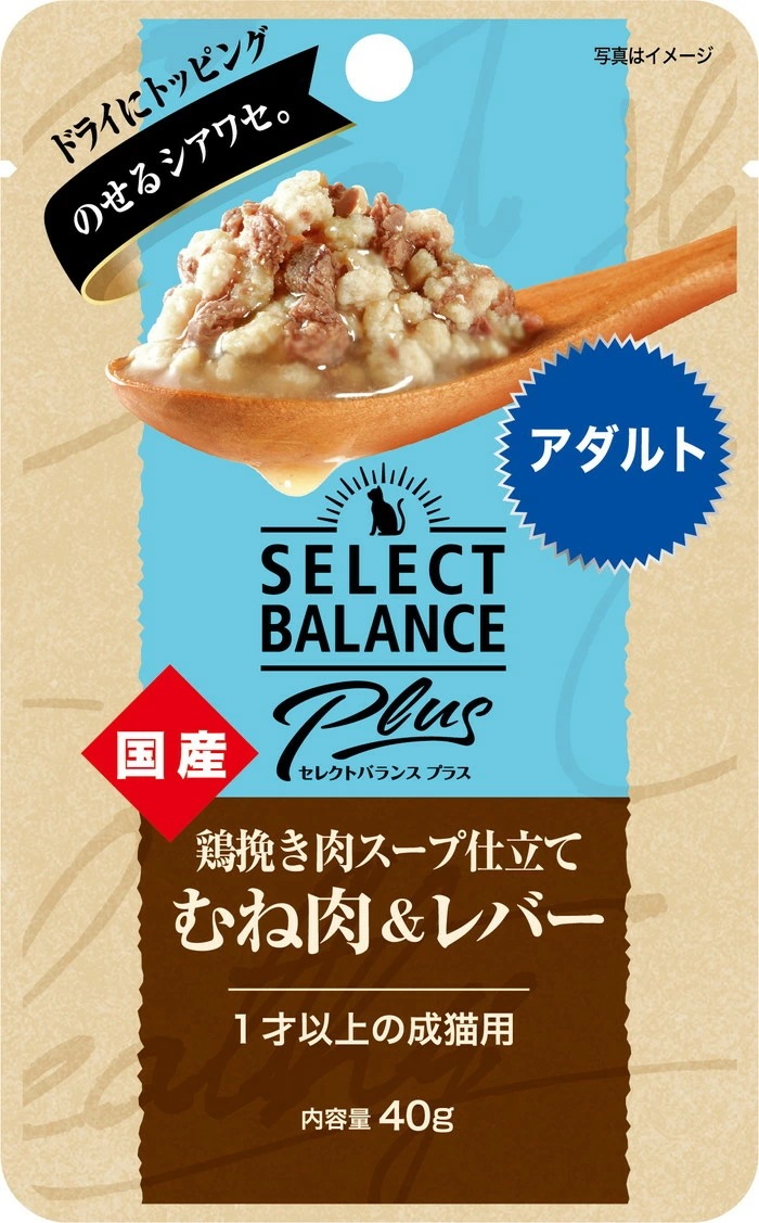 【45個セット】ベッツ・チョイス・ジャパン セレクトバランスPlus 鶏挽き肉スープ仕立て むね肉＆レバー アダルト 1才以上の成猫用 40g