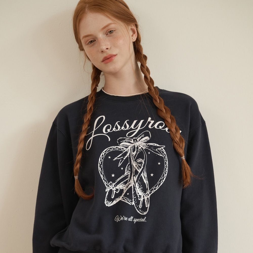 Heart flats sweatshirt Navy