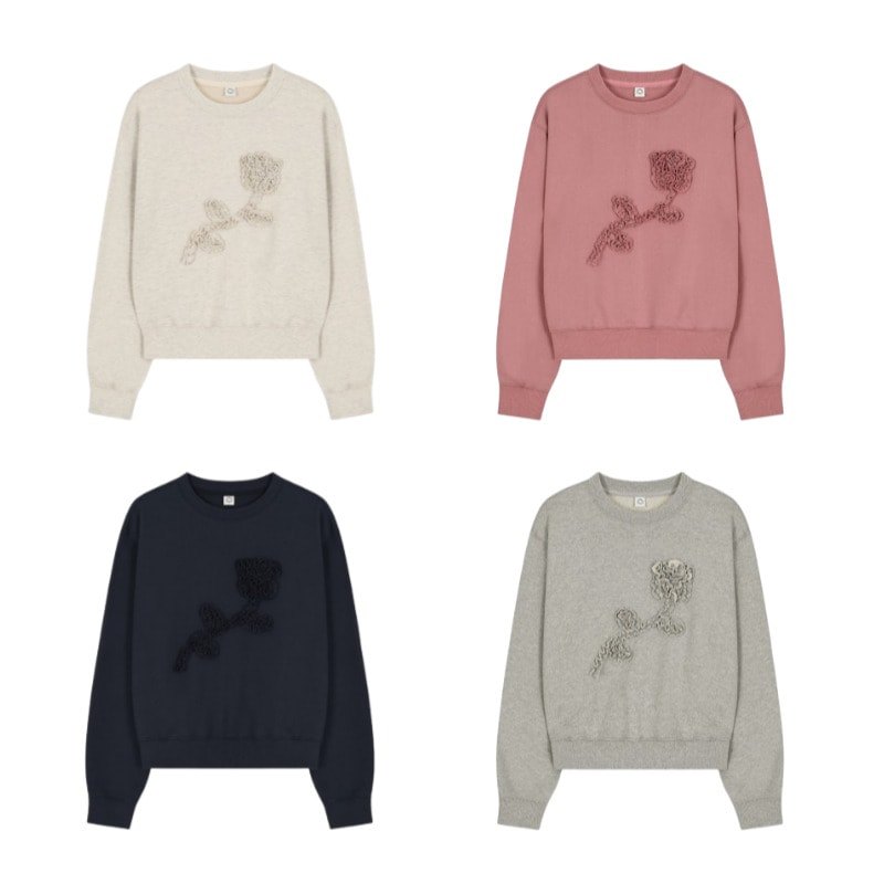 [24FW 新商品] Rose Frill Sweatshirt ローズフリルスウェットシャツ (4カラー)